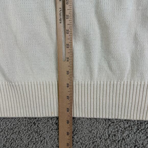 VINTAGE Kipling Sweater Mens XL Beige Argyle Trader Vic's Cotton Pullover 80s - Picture 9 of 11